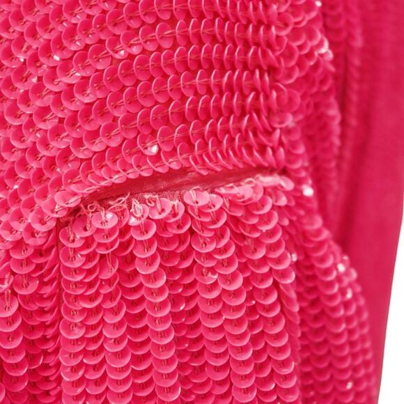 RETROFETE Gabrielle Hot Pink Sequin Robe Wrap Dress Size XS - Picture 4 of 8